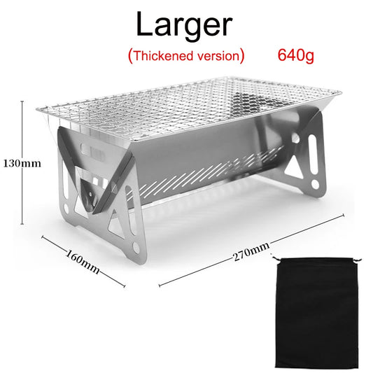 Small Portable Folding Stainless Steel BBQ Grill